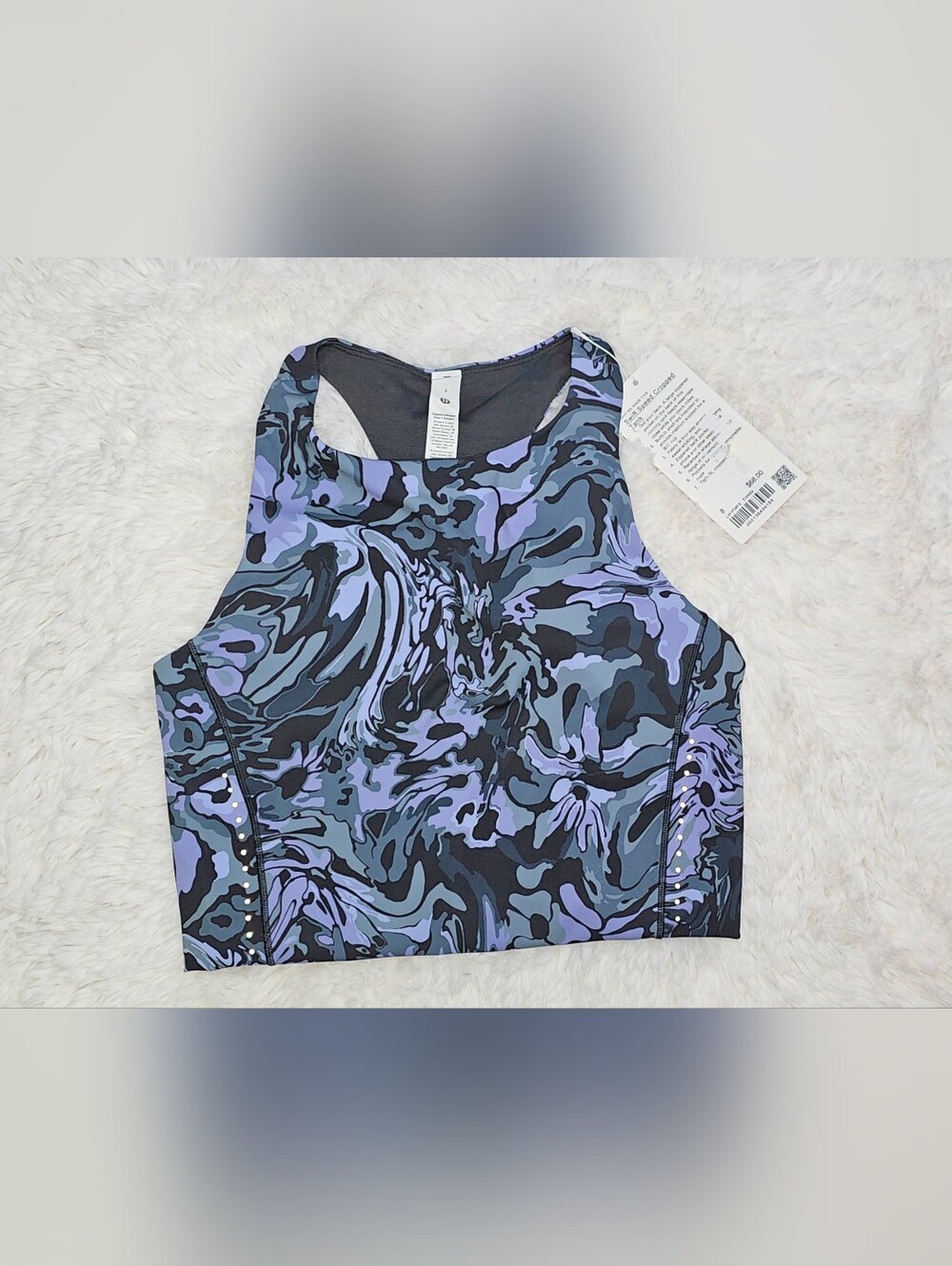 NWT Lululemon Swift Speed Cropped Tank - Water Wave Multi (Size 8)
